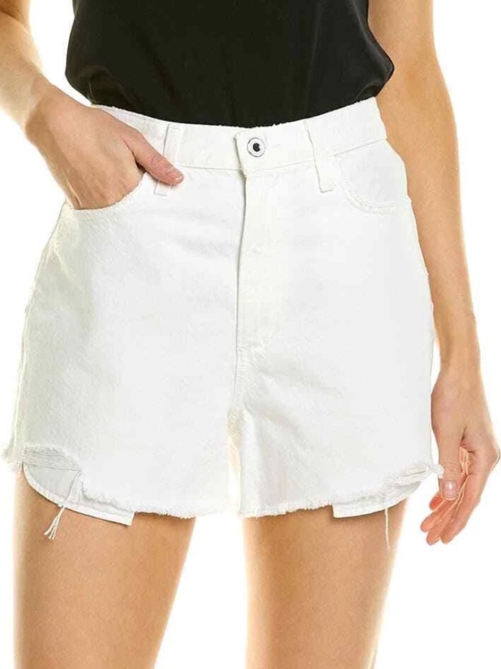 New Favorite Daughter Juni High Rise Short Whistler White 100% Cotton Size 34